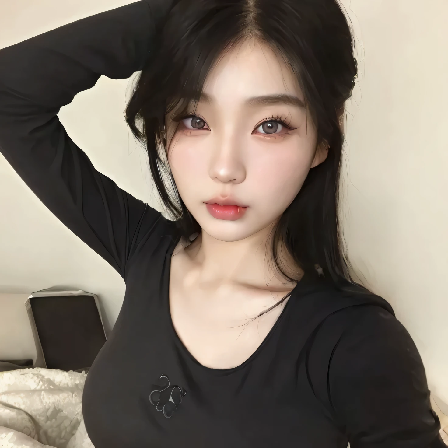 asian woman, cute asian woman, asiatic woman, beautiful woman, south korean woman, korean girl, pretty girl, gray iris, pretty lips, big doe eyes, juicy plumpy lips, shiny hair, korean style, pretty moles, girl cute