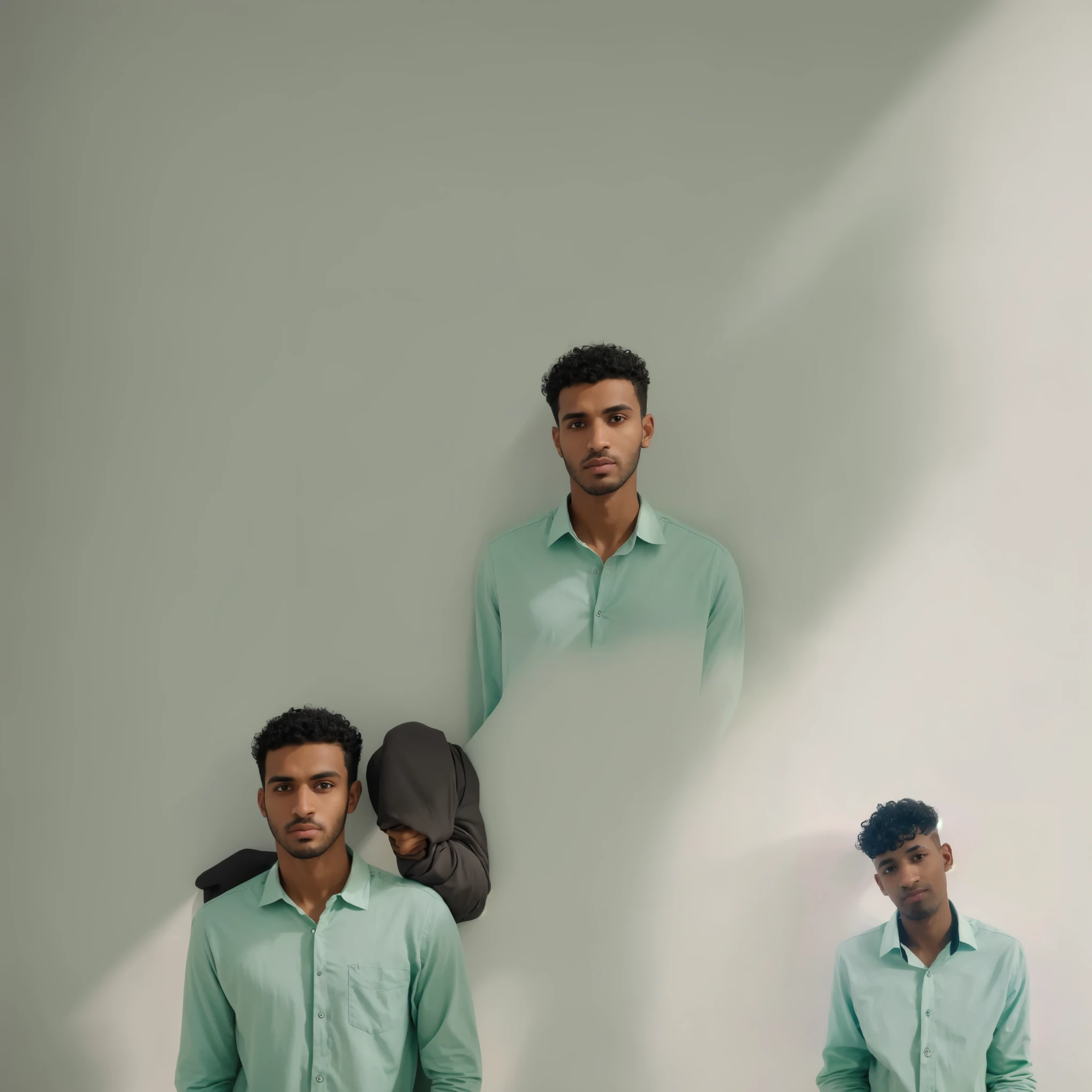 Homem de camisa verde em frente a uma parede branca, Riyad Cassiem, cerca de 19 anos, um homem ????? com longos cabelos cacheados, imagem de perfil, taken at the beginning of 2020, Jayson Devadas, Mohammed Chahin, cabelo cacheado e curto, headshot, foto de perfil