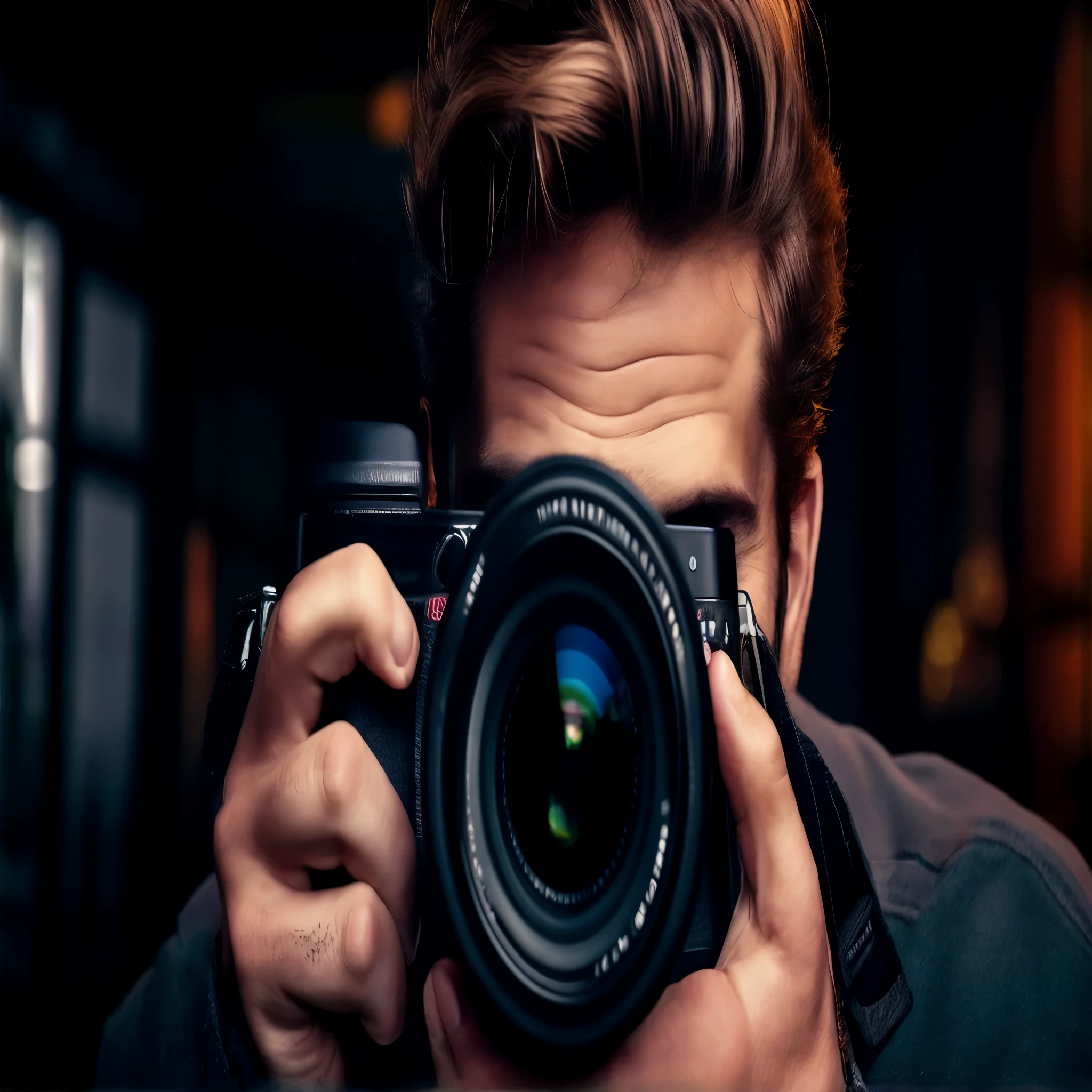  man taking a picture of himself with a camera, photography portrait 4 k, high quality dslr photography, portrait photography 4 k, professional photography, photography style, professional photographer, portrait shot, high quality photography, close up photography, good quality photography, professional dslr photo, looks at the camera, professional photography 1 6 k, high - quality photograph