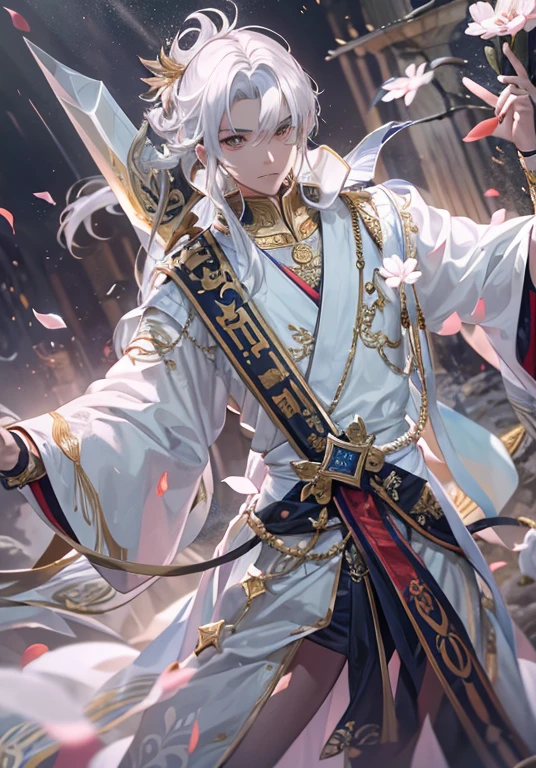 Ara of a man wearing a white robe and holding a sword々new image, by ヤン・J, Be quiet, Written by Tang Yifen, Written by Li Song, Gweiz on pixiv artstation, beautiful character drawings, Gweiz on artstation pixiv, artwork in the style of Gweiz, Gweiz, Written by Wujun Shifan