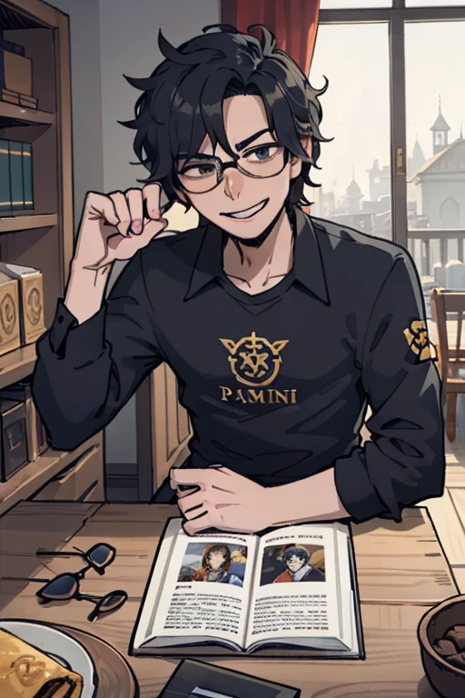 hombre, parientes \(League of Legends\) pose; 1, 2,Obra maestra,1 chico, boy, pelo despeinado, pelo corto, En pie, mirada seria, boca cerrada, lentes circulares