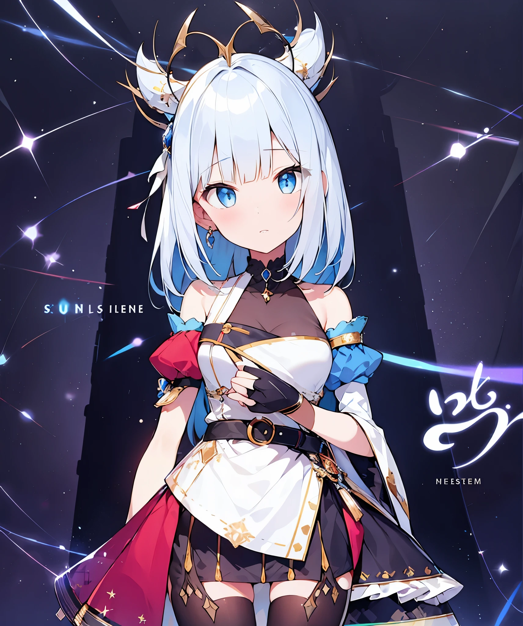 1 girl hair white blue eyes beauty excellent quality 2k