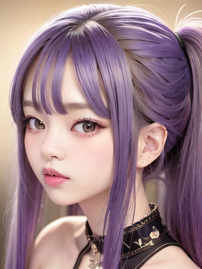live-action、Realistic、A young girl standing in the grass、The age is6age、16K、naked、Small breasts、completely naked、twin tails、bright purple hair、blue eyes、Purple Hair、elf ears、clavicle、young girl、completely naked、naked、young girl、Braid、ponytail、nipple、ethnic tattoo on neck、upper body close-up、ethnic tattoo、tattoo、tattoo on neck、