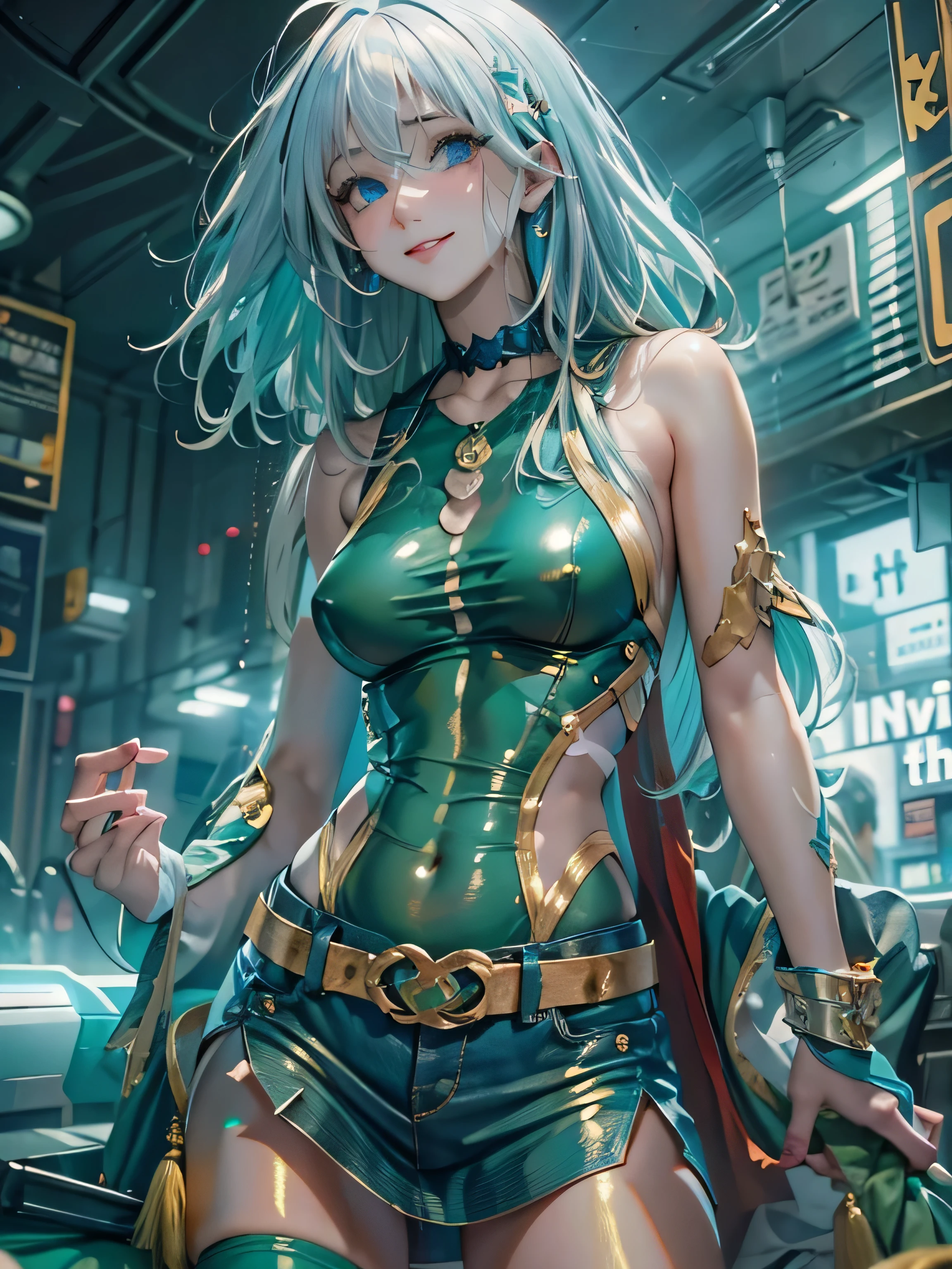 ((Highest quality)),(Ultra-high resolution),(Very detailed),(Detailed Description),((The best CG)),(A masterpiece),Ultra-detailed art,Amazing painting art,(Art with precise details:1.5), (Dressed in a bodysuit:1.6)