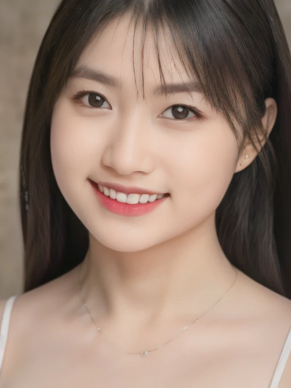 (realistic、masterpiece、Best Quality、8K、highres、high resolution:1.3)、1 girl、smile, Huge breasts、white bikini、pale white skin、looking at viewers、super fine face and eyes、long hair、indoor、 upper body、