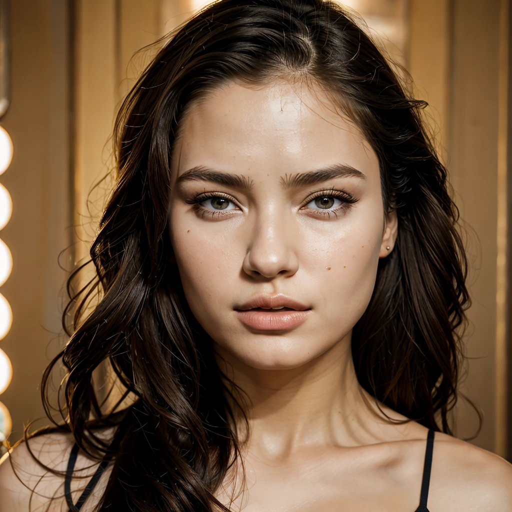 Adriana Lima, model visage parfait, Visage impeccable, with symmetrical facial features, visage parfait et yeux, clean beautiful symmetrical face, Des traits du visage parfaits, Perfectly clean the symmetrical face, magnifique visage attrayant, thick brown hair, chaude menue, Fille ukrainienne, brown wavy hair, joli visage, Dasha Taran, (masterpiece, best quality:1.2), 1 girl, ((((1 woman only))), solo, best quality, high resolution, 16k, anatomiquement correct, textured skin, Great detail, High details, high quality