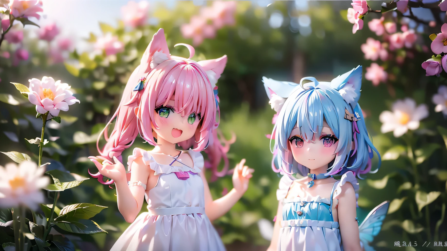 (Same character, front, side, back), (full body); 3d; cute; 3d toy art; toy art; anime style; glitter; horoscope sign Gemini; Twins details; ♊ symbol;