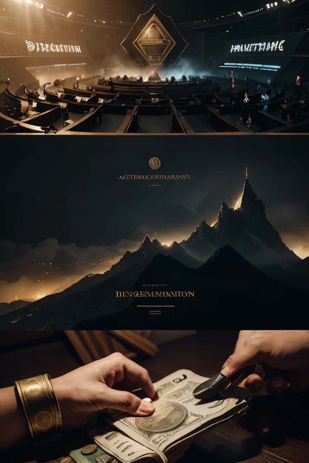 Generate an illustration that demonstrates the evolution of human financial instinct, since barter in prehistory, passing through the invention of currency, the development of banking systems in the Renaissance, into the digital age with cryptocurrencies and virtual banks. Illustrate how each stage reflects an adaptation to the challenges and opportunities of its time, highlighting changes in forms of exchange, armazenamento de valor e investimento. Use a style that mixes historical elements with a futuristic touch, highlighting the continuity and transformation of human financial instincts over the centuries.