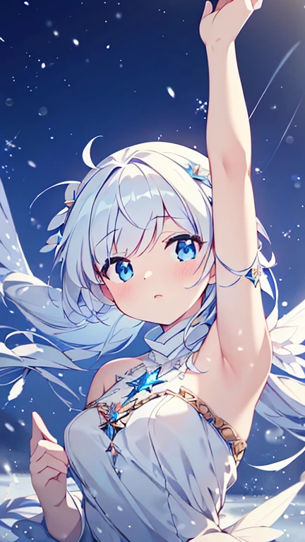 (best quality, 8k, highres, masterpiece:1.2), ultra-detailed, fleeting snow fairy, white feathers, translucent skin, dancing silently, clear as ice, coldness, fragility, beauty, enchanting glow, winter silence