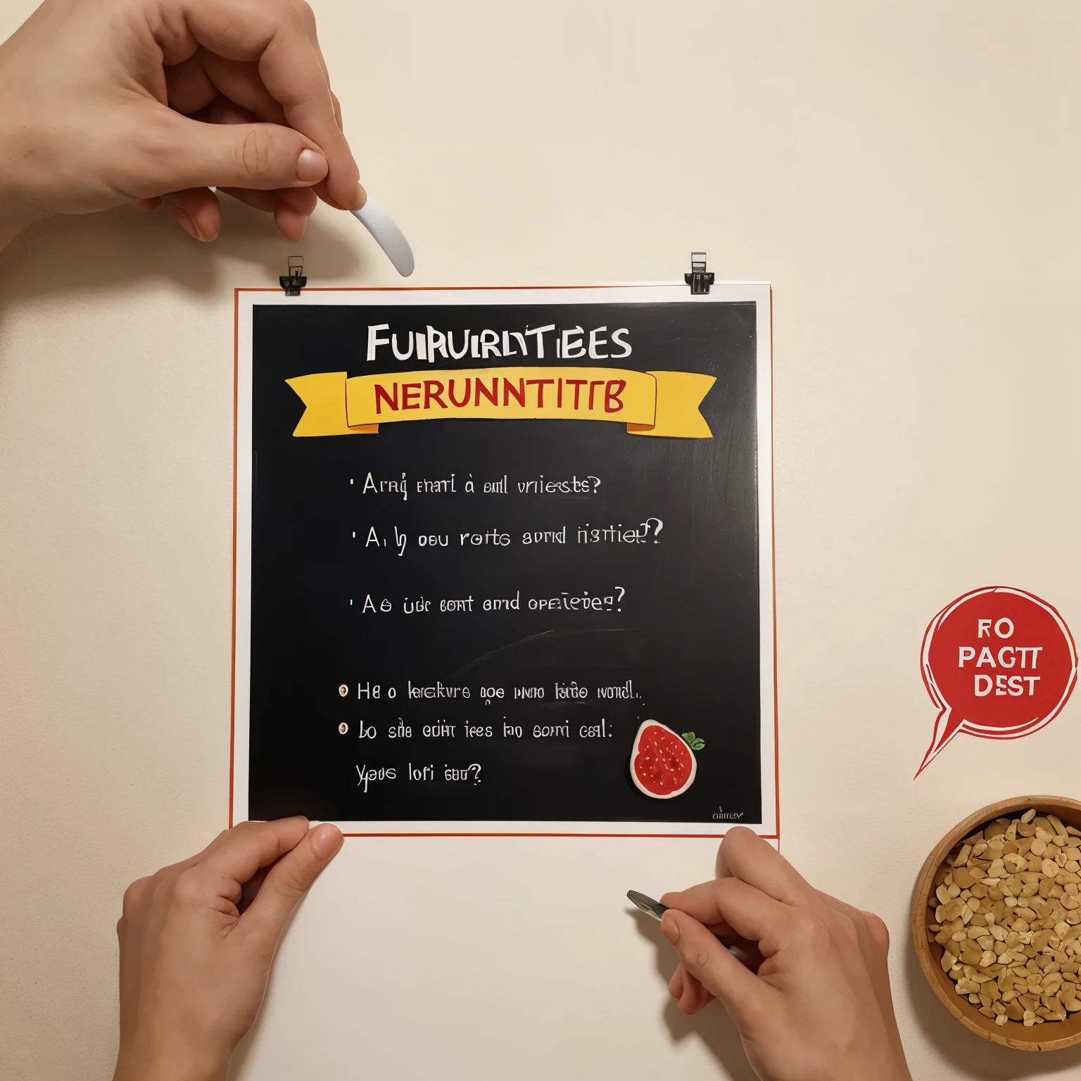 Draw me a poster about Nutrition and Food safety and Prevention of communicable and lifestyle diseases