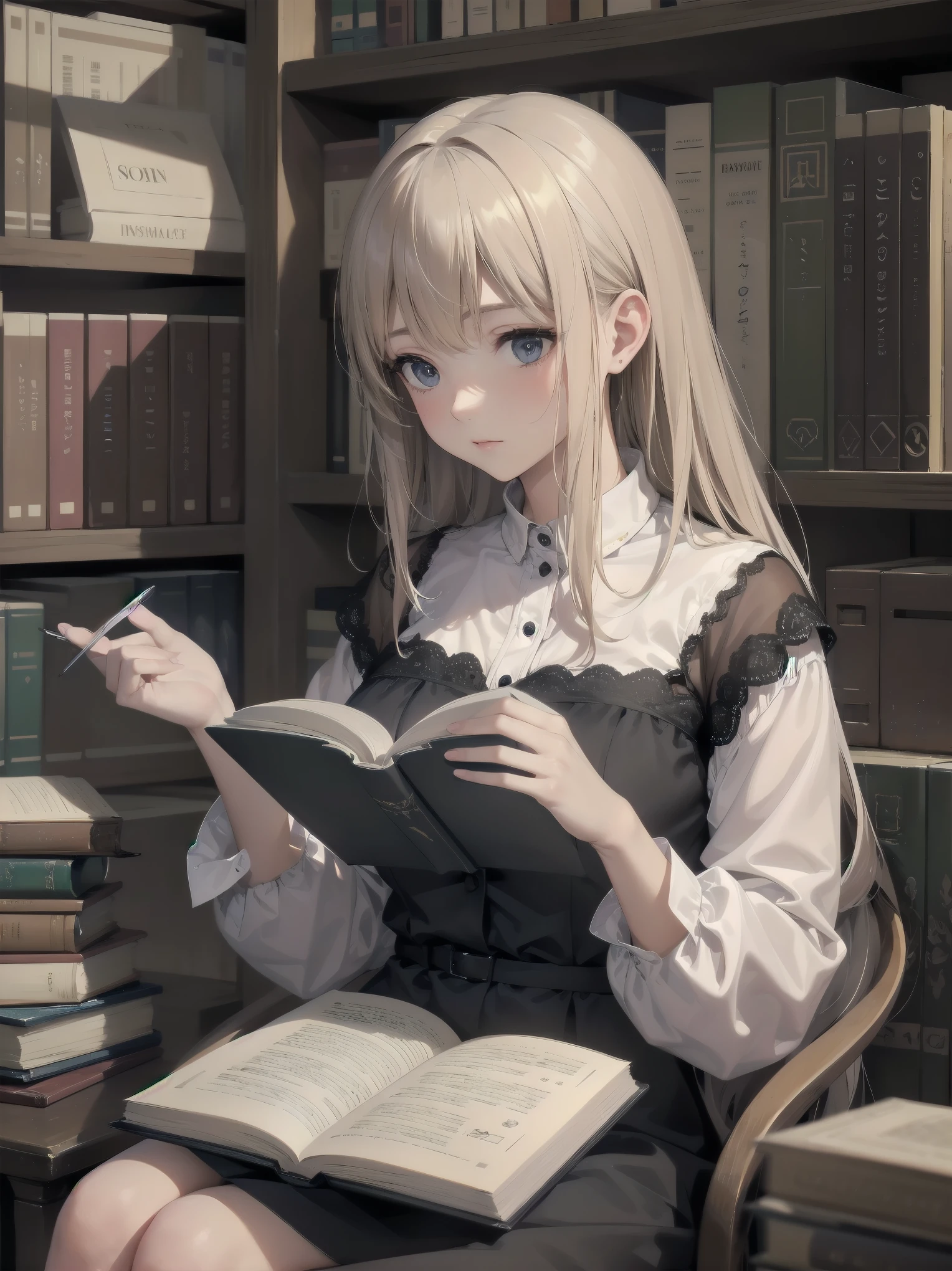 indulgence
Quiet reading: in a corner of the library, she was immersed in a new novel. Her hands never stop turning the pages and she murmurs to herself, "This is true savouring". For her, reading was the greatest pleasure.