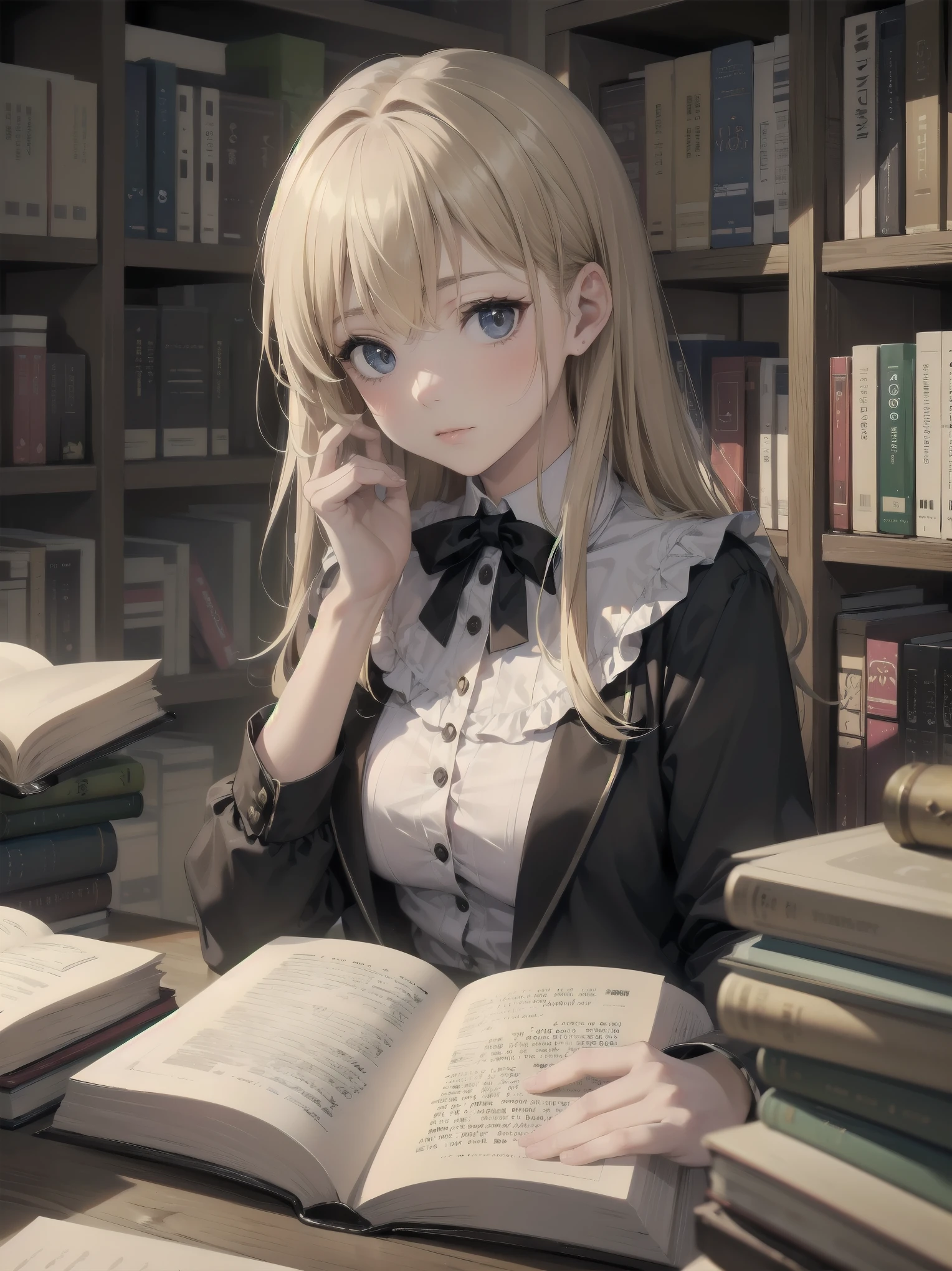 indulgence
Quiet reading: in a corner of the library, she was immersed in a new novel. Her hands never stop turning the pages and she murmurs to herself, "This is true savouring". For her, reading was the greatest pleasure.
