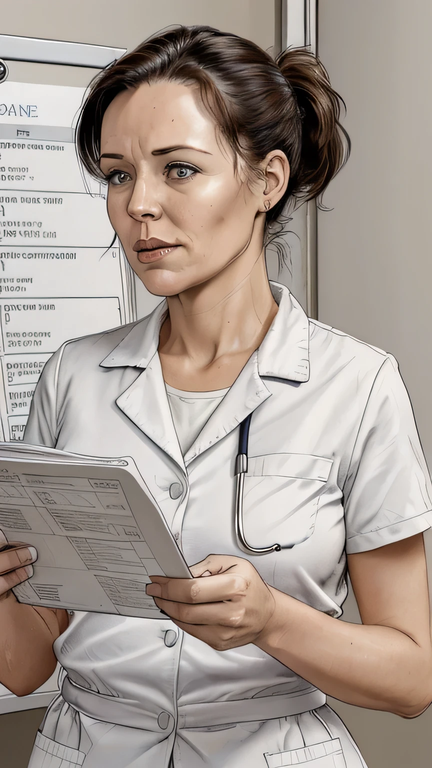 Amanda (30 year old) checking the doctors schedule one morning