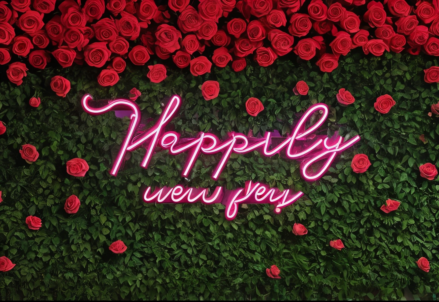 a close up of a neon lights that says happily ever after, happy, album art, official artwork, neon lights, with neon lightss, album art cover, bright neon lightss, neon lightss in background, neon lightss, at last, album artwork, very very happy!, album cover, album, Red neon rose, 🕹️ 😎 🔫 🤖 🚬, album cover!, !!!!