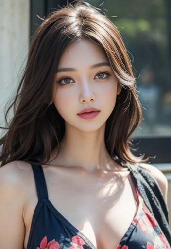 ((The ultimate beauty of Japan))、Beautiful Faces、(Big eyes:1.3), Detailed lips, Beautiful eyes in every detail, double eyelid, Long eyelashes、(Beautiful breasts), (curve), Lips parted, Beautiful teeth alignment, blush, Captivating Gaze、Captivating smile, Short Brunette Bob, masterpiece，（Long legs，Long legs），Highest quality，Hyper Detail，Awareness-raising，Detailed eyes and face） charm：Brunette color hair，Natural Makeup，Random color clothes, Round Breasts，View your viewers，solo，Military career