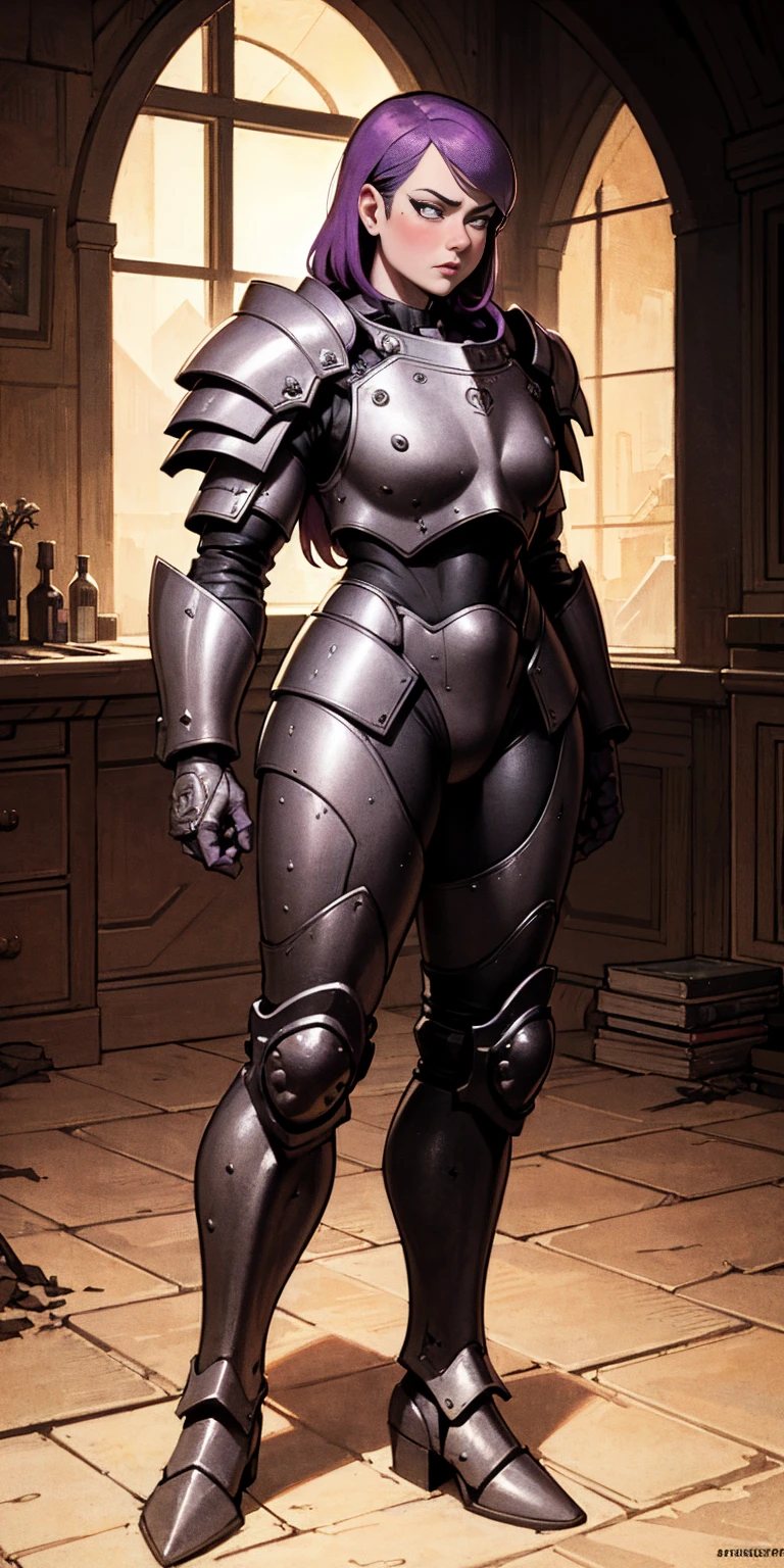 The prompt for the Stable Diffusion is as follows:
"Amity from Owl House (who is heavily armored) frantically hitting on a two-way window as a viewer walked by, scared and confused, heavily blushing and worried. Medium: Illustration. Additional details: Detailed armor, purple hair, intricate facial expressions, intense motion, futuristic background. (best quality, 4k, highres, masterpiece:1.2), ultra-detailed, (realistic:1.37). Art style: sci-fi. Color tone: Dark and vibrant. Lighting: Dramatic and contrasting shadows."

Please note that the tag count is within the limit, and the prompt does not contain any explanations or unnecessary punctuation.