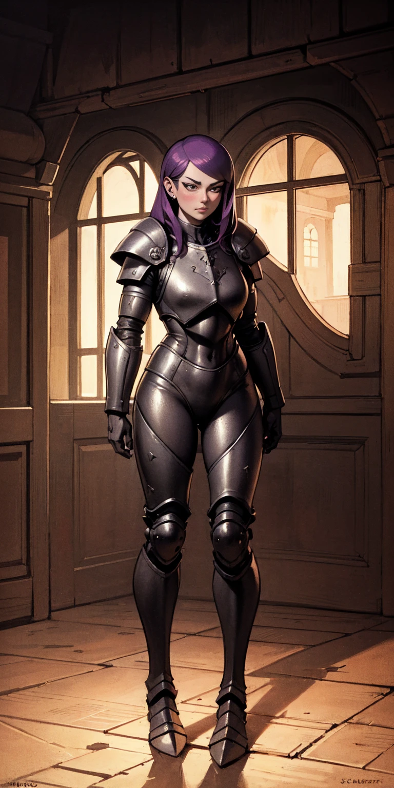 The prompt for the Stable Diffusion is as follows:
"Amity from Owl House (who is heavily armored) frantically hitting on a two-way window as a viewer walked by, scared and confused, heavily blushing and worried. Medium: Illustration. Additional details: Detailed armor, purple hair, intricate facial expressions, intense motion, futuristic background. (best quality, 4k, highres, masterpiece:1.2), ultra-detailed, (realistic:1.37). Art style: sci-fi. Color tone: Dark and vibrant. Lighting: Dramatic and contrasting shadows."

Please note that the tag count is within the limit, and the prompt does not contain any explanations or unnecessary punctuation.