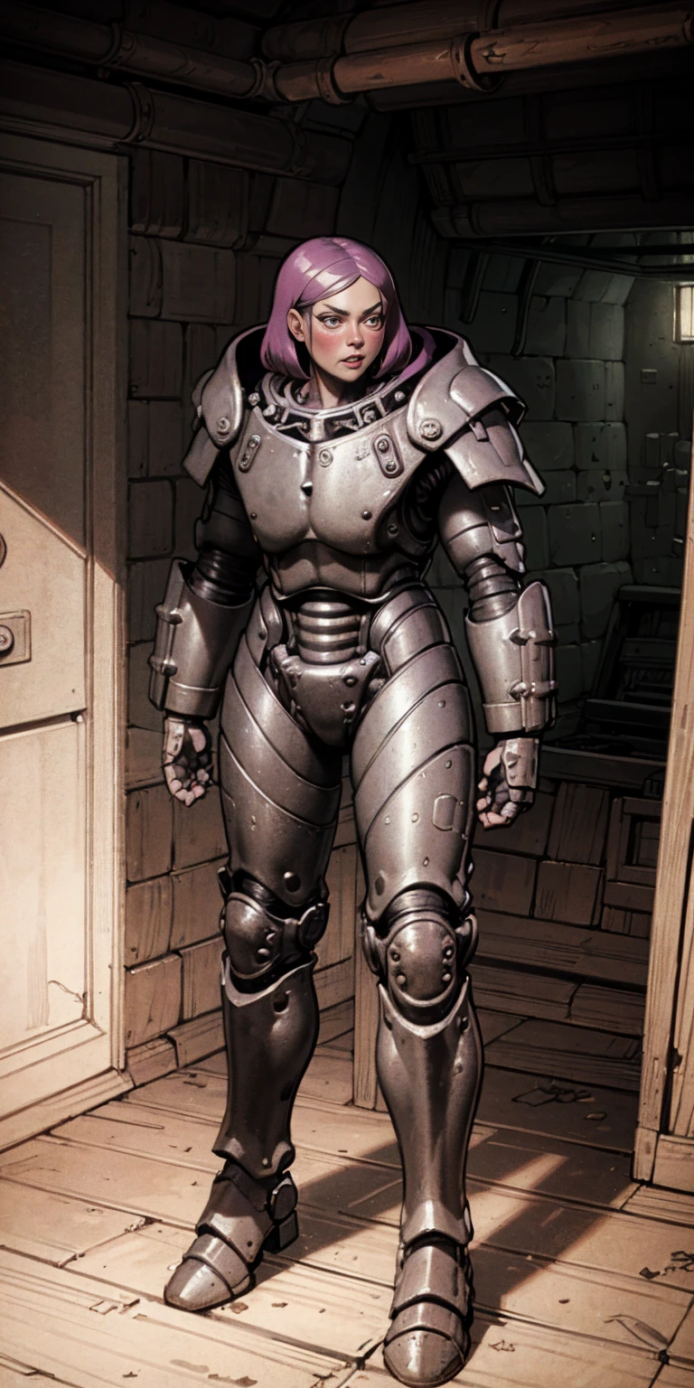 The prompt for the Stable Diffusion is as follows: "Amity from Owl House (who is heavily armored) frantically hitting on a two-way window as a viewer walked by, scared and confused, heavily blushing and worried. Medium: Illustration. Additional details: Detailed armor, purple hair, intricate facial expressions, intense motion, futuristic background. (best quality, 4k, highres, masterpiece:1.2), ultra-detailed, (realistic:1.37). Art style: sci-fi. Color tone: Dark and vibrant. Lighting: Dramatic and contrasting shadows." Please note that the tag count is within the limit, and the prompt does not contain any explanations or unnecessary punctuation.