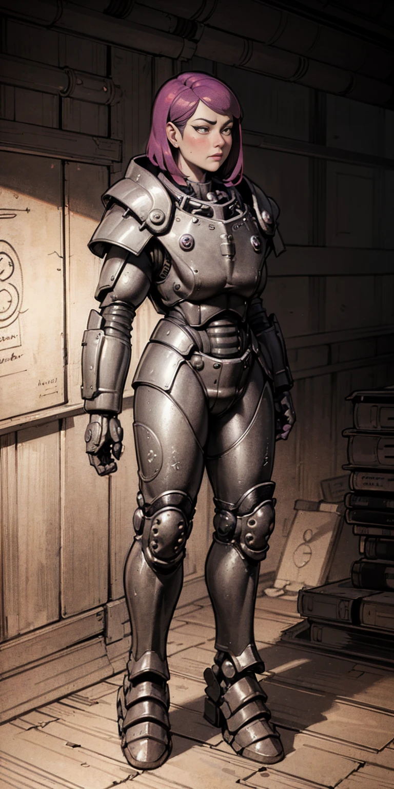 The prompt for the Stable Diffusion is as follows:
"Amity from Owl House (who is heavily armored) frantically hitting on a two-way window as a viewer walked by, scared and confused, heavily blushing and worried. Medium: Illustration. Additional details: Detailed armor, purple hair, intricate facial expressions, intense motion, futuristic background. (best quality, 4k, highres, masterpiece:1.2), ultra-detailed, (realistic:1.37). Art style: sci-fi. Color tone: Dark and vibrant. Lighting: Dramatic and contrasting shadows."

Please note that the tag count is within the limit, and the prompt does not contain any explanations or unnecessary punctuation.