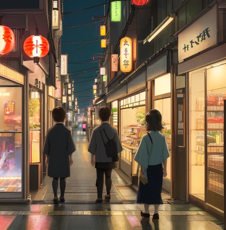 Tokyo , cinematic lighting, depth of field, bokeh, realism, photorealistic, hyperrealism, professional photography, uhd, dslr, hdr, Japanese style houses, streets, neon lights, traditional shops,