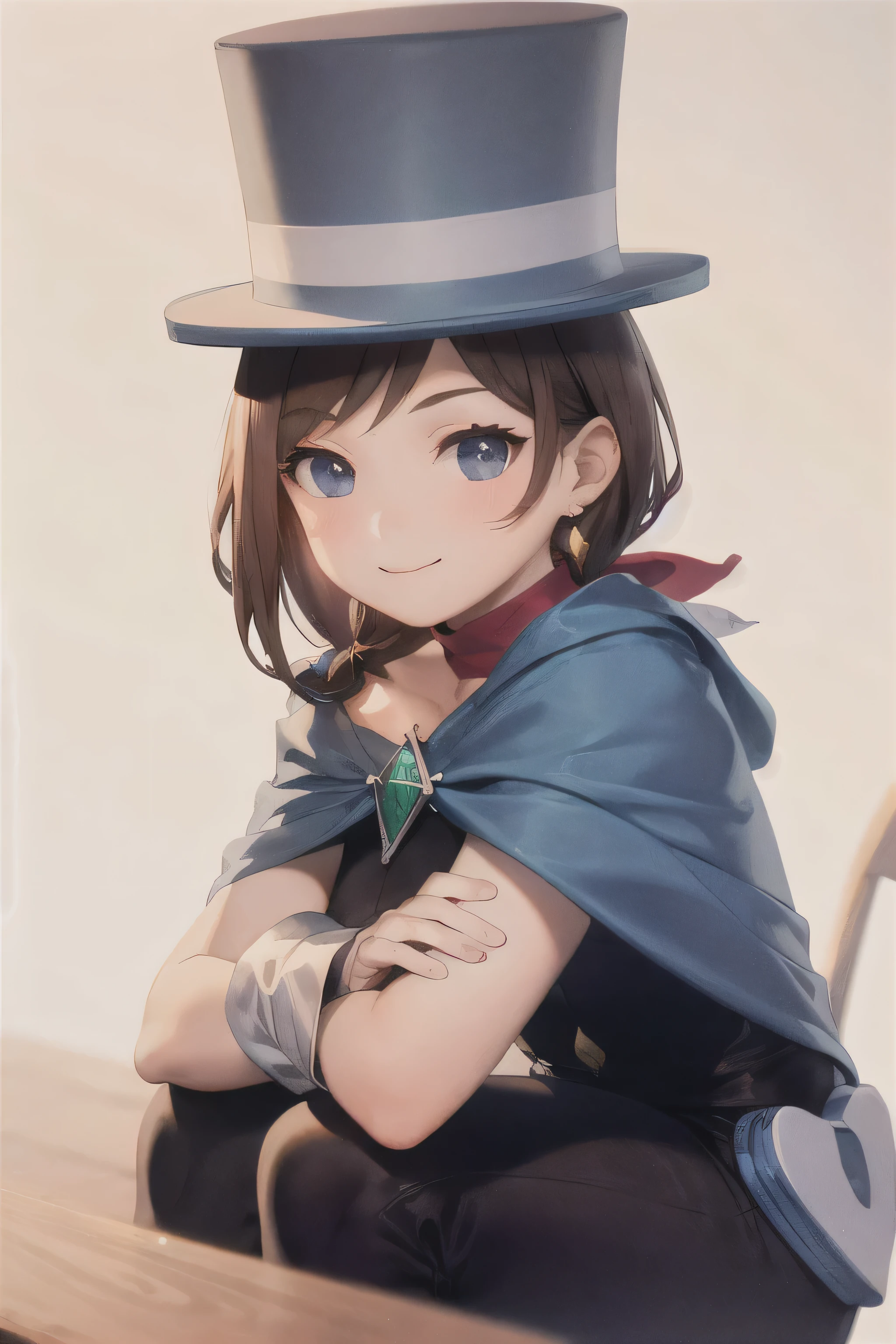 masterpiece, best quality,stage,1girl,( girl:1.3),crossed arms, cute face,smile
