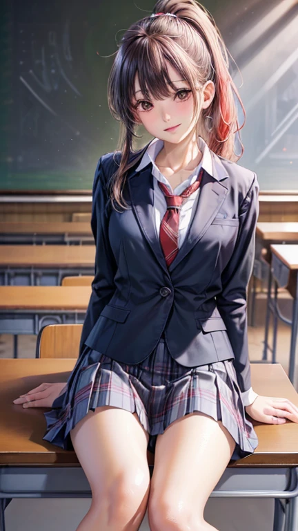 (Masterpiece, BestQuality:1.3), (ultra detailed:1.2), (hyperrealistic:1.3), (RAW photo:1.2), High detail RAW color photo, professional photograph, (Photorealistic:1.4), (realistic:1.4), professional lighting, perfect anatomy, (Big Breasts:1.1), (blush, detailed face), (Ahegao:1.5), (Pink Hair:1.5), Trending Hair&Trending Hairカラーをランダムに, earrings, necklace, bracelet, sexly, erotic sexly, Random sexy gravure poses, ((A woman in a grey suit and blue tie、sitting cross-legged in an office conference room、Wearing a skirt。: 1.5)