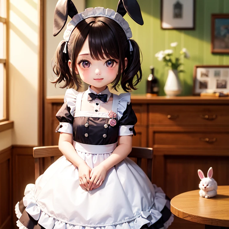 masterpiece、highest quality、8K、young cute bunny maid、rabbit ears