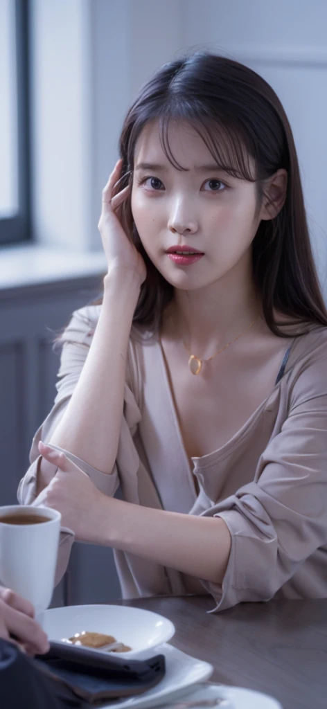 ((Masterpiece, Top image quality, high resolution、alone、shiny skin))(on the table, best quality, actual, super detailed, meticulous, high resolution, 8k wallpaper), Close-up portrait of a beautiful woman, like, smiling, light brown messy hair, Perfect dynamic composition, beautiful meticulous eyes, Just like the cover of a fashion magazine, on campus,wearing gold glasses