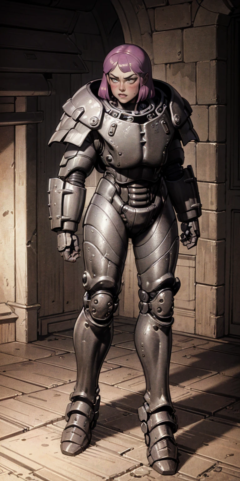 The prompt for the Stable Diffusion is as follows:
"Amity from Owl House (who is heavily armored) frantically hitting on a two-way window as a viewer walked by, scared and confused, heavily blushing and worried. Medium: Illustration. Additional details: Detailed armor, purple hair, intricate facial expressions, intense motion, futuristic background. (best quality, 4k, highres, masterpiece:1.2), ultra-detailed, (realistic:1.37). Art style: sci-fi. Color tone: Dark and vibrant. Lighting: Dramatic and contrasting shadows."
Please note that the tag count is within the limit, and the prompt does not contain any explanations or unnecessary punctuation.