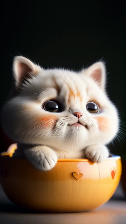 Cat, tangerine, fat, 加菲Cat, No_Humanity, depth of field, disney style, dark_gorgeous, wearing drk_gorgeous, deep shadow, (dark: 1.4), (8K, original photo, best quality, masterpiece: 1.2), Big happy expression in mouth