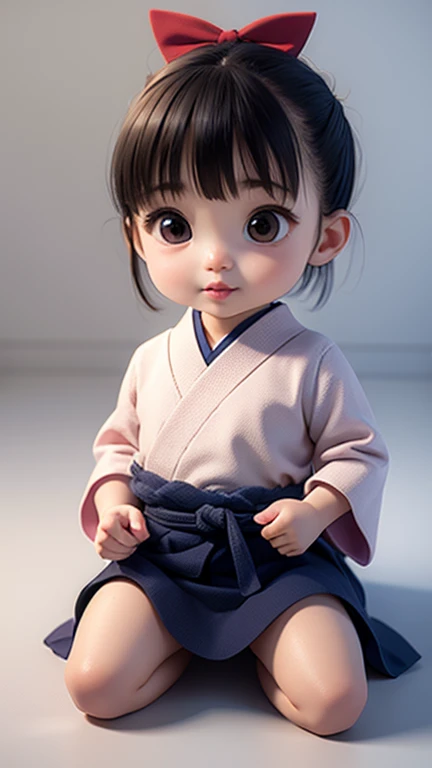 Low poly 3D model Japanese baby girl