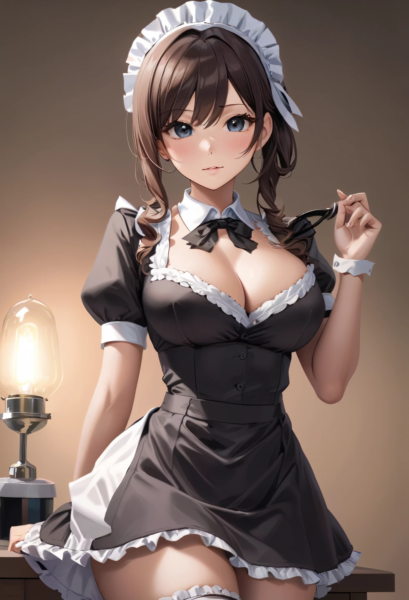high resolution,best quality,Nature,
Maid outfit showing breasts,Lighting