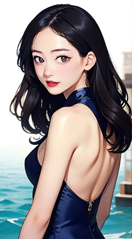 water ink,with a good figure,Beautuful Women,adolable