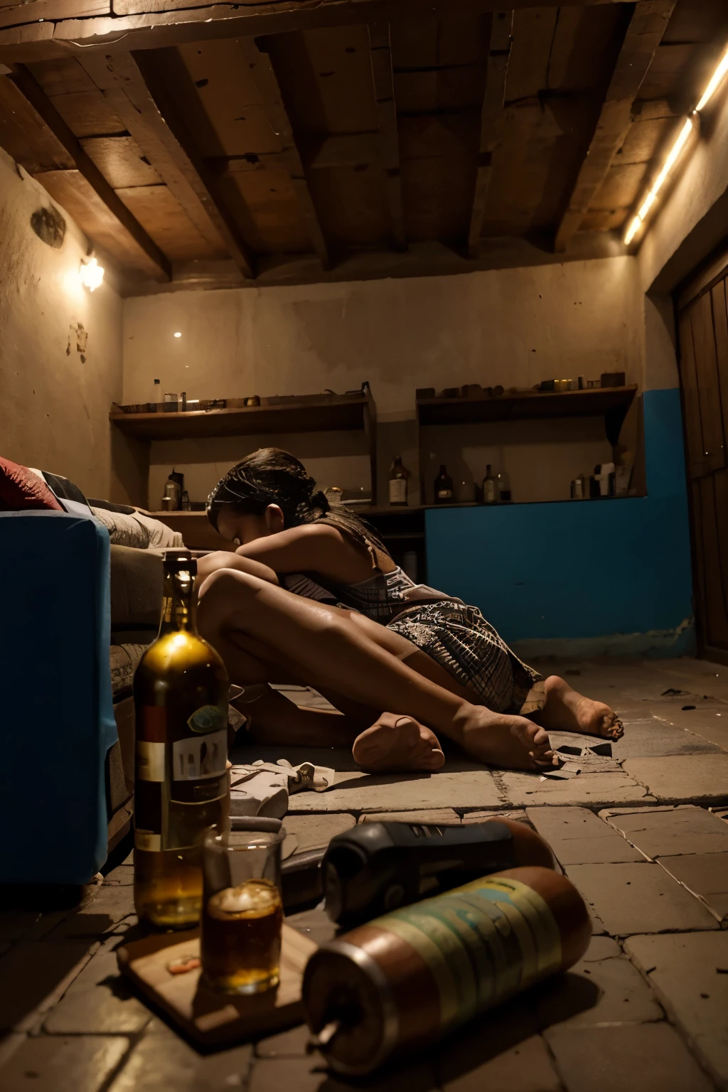 Un borracho que salia de la cantina, andaba ebrio por las calles de Quito,
el hombre mariado efecto del alcohol regresaba a su casa sin dinero.