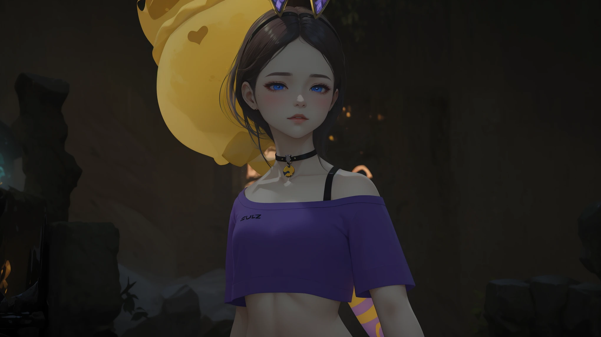 il y a une femme avec un chapeau sur la tête et un haut violet, lunar themed outfit, guweiz, de ncsoft, oeuvre d&#39;art dans le style de guweiz, inspired by Sim Sa-jeong, rendu d&#39;avril, 8K!!, kda, 4k ], 4k], From 8 K matte, chat virtuel, aesthetic!!!!!! Female genius