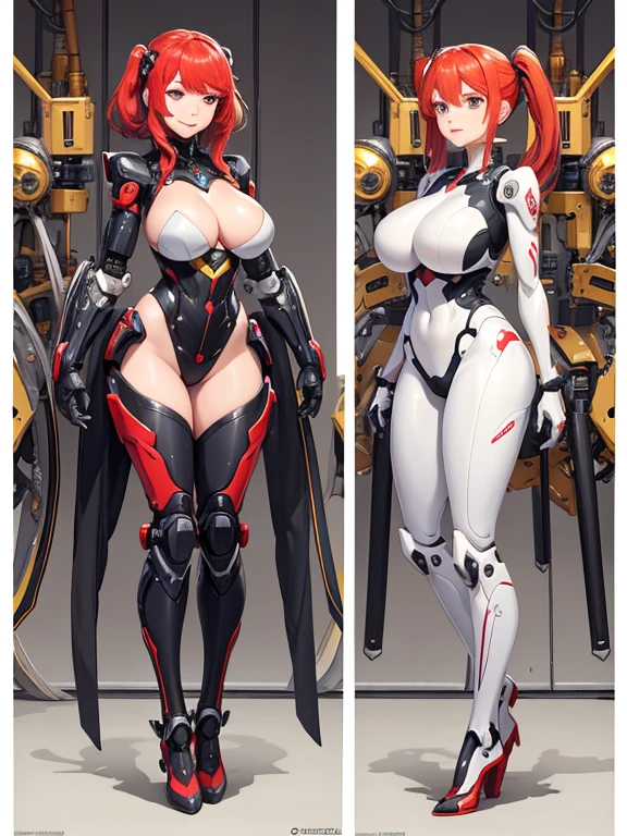 (masterpiece, high-qualityinalses):
Multiple female robots line up in a maintenance shop, their upper bodies exposed, showcasing intricate mechanics and circuits. Below their waists, their lower bodies are separated, displaying complex multi-legged mechanisms. In a group selfie, they pose with wide angles, their expressions bright under soft light. Each robot is a top-quality, hyper-realistic creation, with a super detailed and precise artistry that highlights their overwhelming descriptive power. (best anime, best work of art)
The intricate and detailed science fiction art brings these female robots to life, their whole bodies mechanical parts gleaming under the light. Some robots have arms whole bodyの力学 Everyone looks like this from the neck down々なcolorの内部骨格 ball joint The internal skeleton is full of machinery. There is not much difference in height color々legs Are standing Highest image quality inside the laboratory, 8K, beautiful detailed, three robot girls, (bright red hair:1.5), Three people chatting, whole body, red eyes, (From the neck down is a machine), Lots of arms, big breasts, smile,