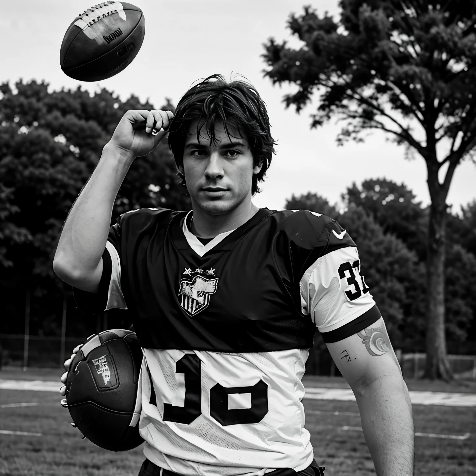 American eagle carrying an American football