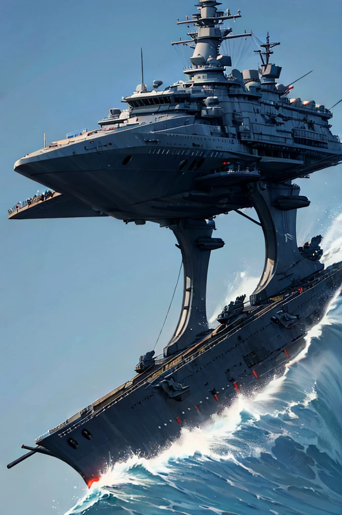 Flying Naval Futuristic Battleship