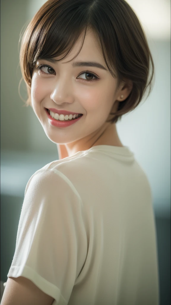 (8k, RAW Photos,Best Quality, High Resolution:1.1), (Hyperrealistic:1.4),(Realistic, Photorealistic:1.3), Soft Light,Big,2 Girls,Realistic Face,Realistic Body,Realistic Skin,Absurdity,Masterpiece,(Cute:1.8), Cuties, Solo, (Big:1.2), Detailed Black Eyes,Innocent Eyes,Blusher,(T-Shirt:1.2 ),Cinema Light,Film Grain,Jewelry,Earrings,((short Hair:1.1)),((Floating Hair Novafrog Style)),Cherry Colored Lips,Hair Ribbon,Hair Bow,Ponytail,Close Up,Look Viewer,Long Hair,Upper Body,Open Lips,Top Teeth, (Smiling Eyes:0.6),((grinning:1.2)),Depth of Field, Blurred Background, Eye Focus , Bokeh,Young, 85mm Lens, f/1.4,Professional Lighting, Young,Portrait,Photon Mapping,Radiosity,Physically Based Rendering,Asian