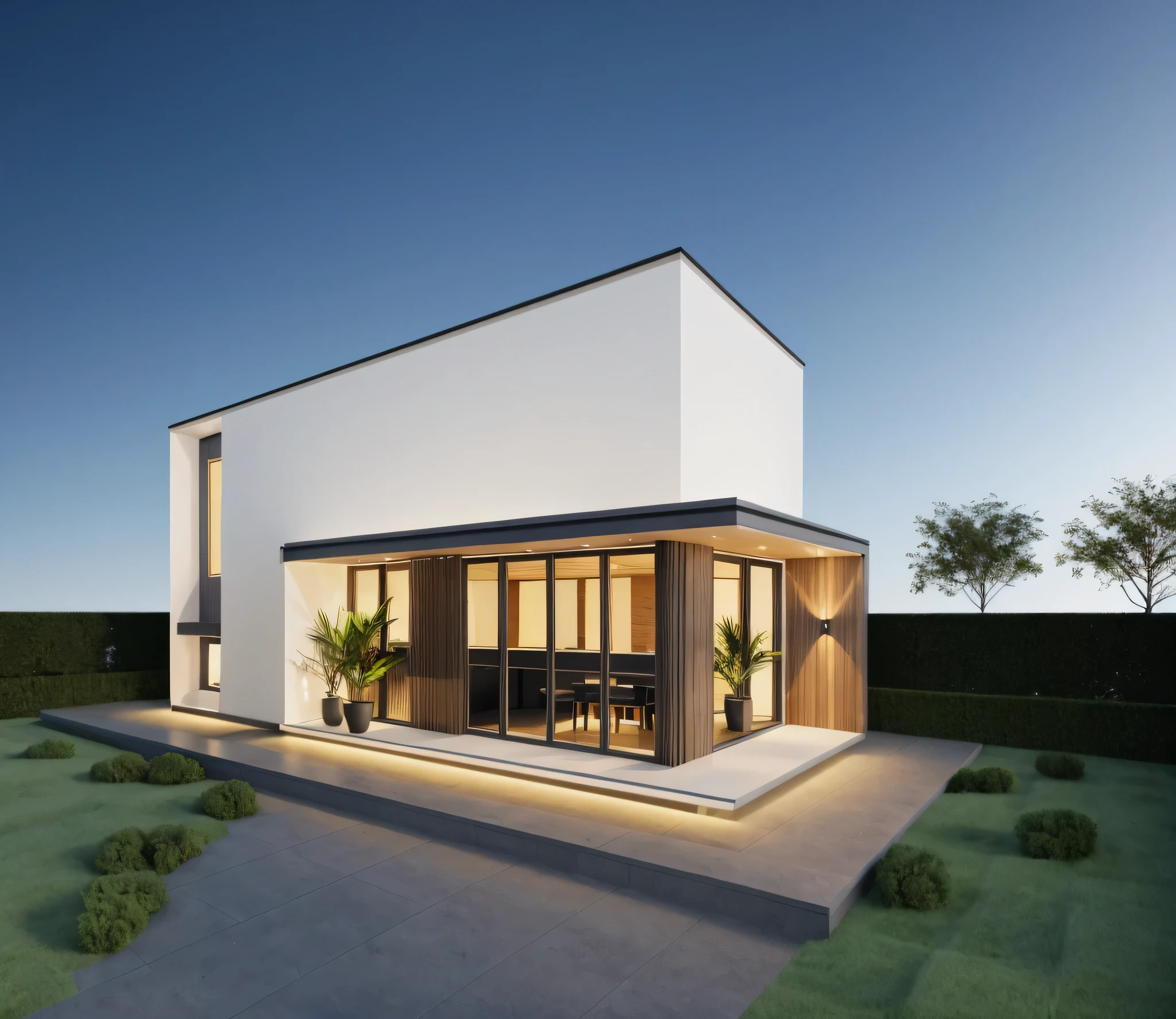 ((1 morden house like egg format)), main material by ((white wall)), 1large yard, 1 road runs in front of the house, (((VERTICAL WALLs was covered by white color))), (RAW photo, real, best quality, masterpiece:1.2), look morden minimalist, 1 road in front of the house, dynamic lighting:1.3, (hyper realistic, photo-realistic:1.2), high quality, (dark lighting:1.2), perfect lighting, archdaily, no human