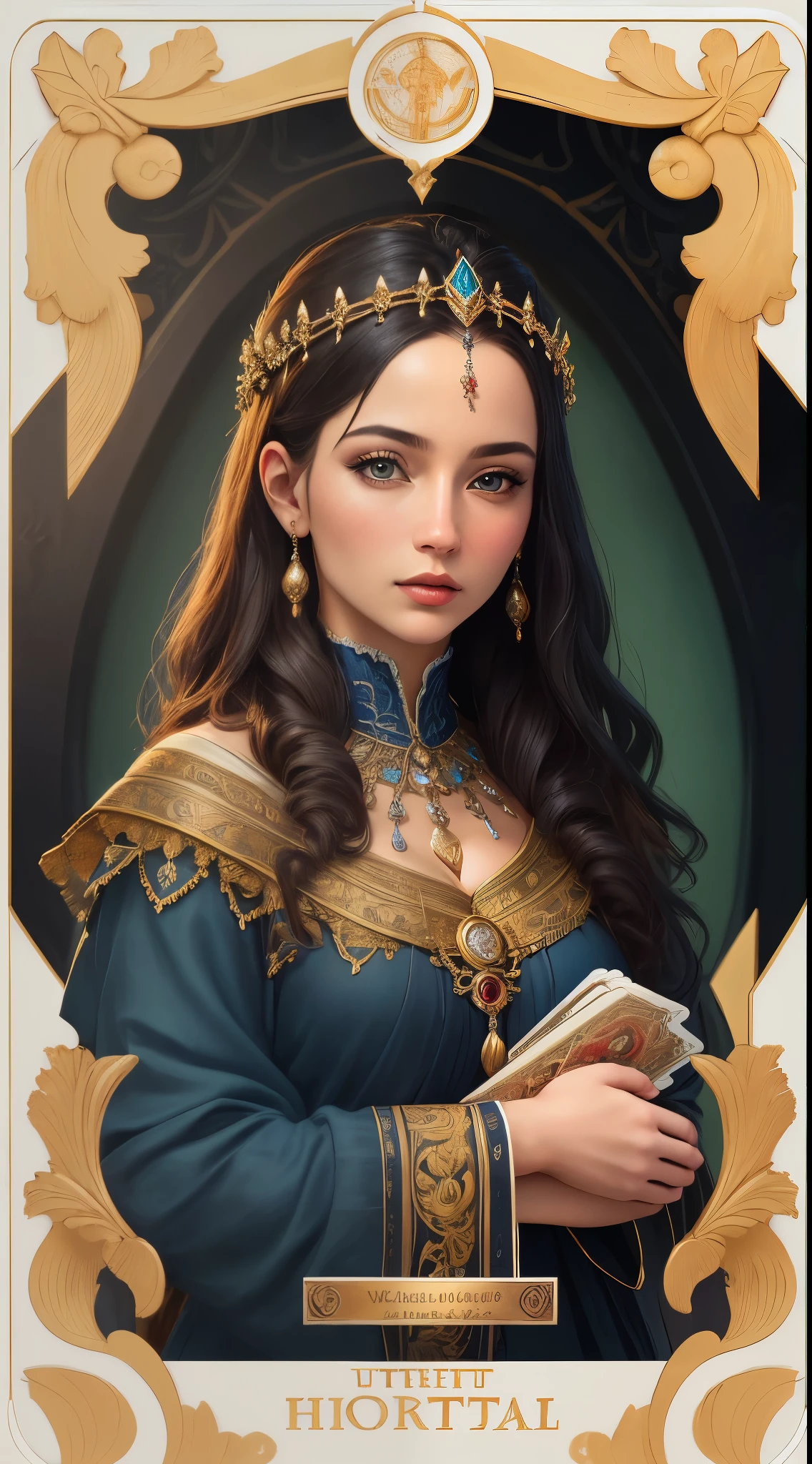 (best quality,4k,8k,highres,masterpiece:1.2),ultra-detailed,(realistic,photorealistic,photo-realistic:1.37),tarot cards,ornate borders,white background,vibrant colors,beautiful elements,mysterious atmosphere,symbolic decorations,detailed textures,surrealism