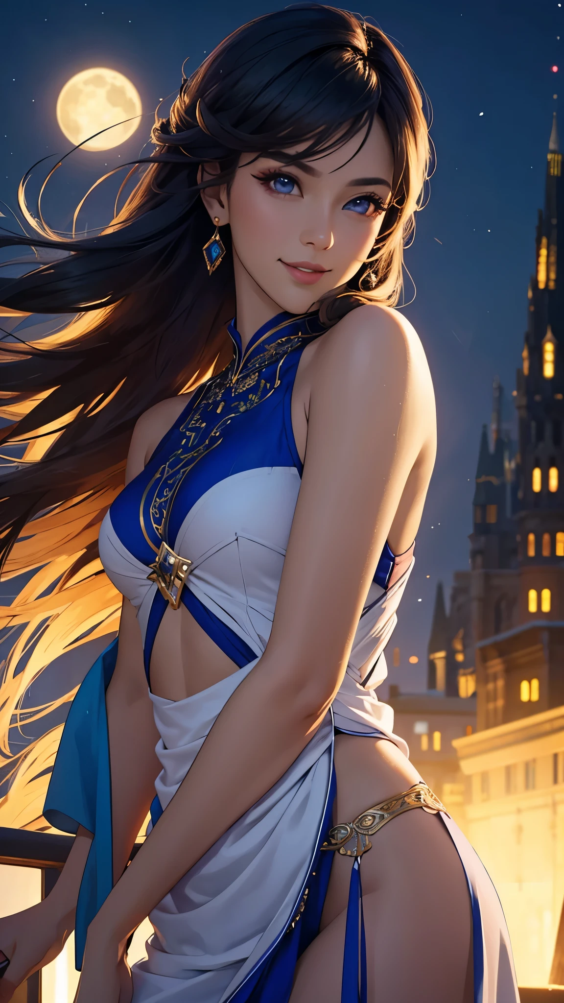 (best quality,ultra-detailed,photo-realistic:1.37),bright and vibrant colors,studio lighting,playful expression,stylish makeup, moon drop Grape,hair flowing in the wind,alluring eyes,glossy lips,sexy pose, smiling in a confident and seductive way,posing for a professional photoshoot,shallow depth of field,highlighting the main subject,soft natural lighting,creating a dreamy and magical atmosphere.