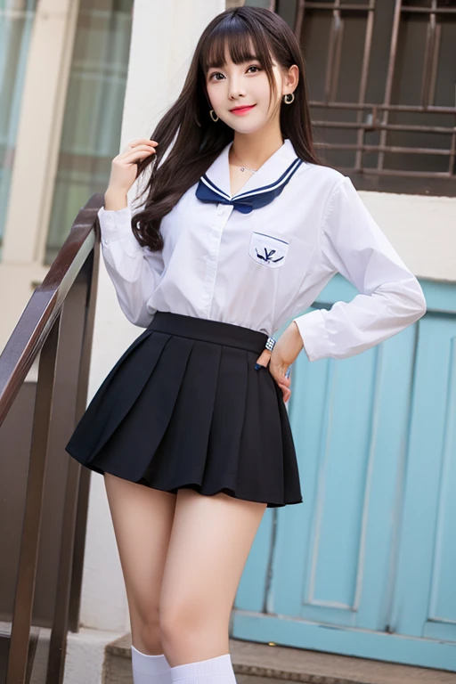 JK,cute,mini skirt,,uniform,real,Low - Angle