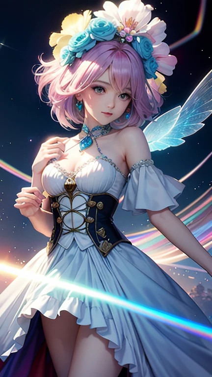 Art Master Splash Spray Rainbow Opal Prisma Sakuraoil Color Trickle Application,steampunk celestial ethereal ghost fairy, high dynamic range, Ultra high detail, center, Bokeh, lens flare, foggy dusk, bloom, light bloom, movie lighting, high dynamic range, depth of field, full pose