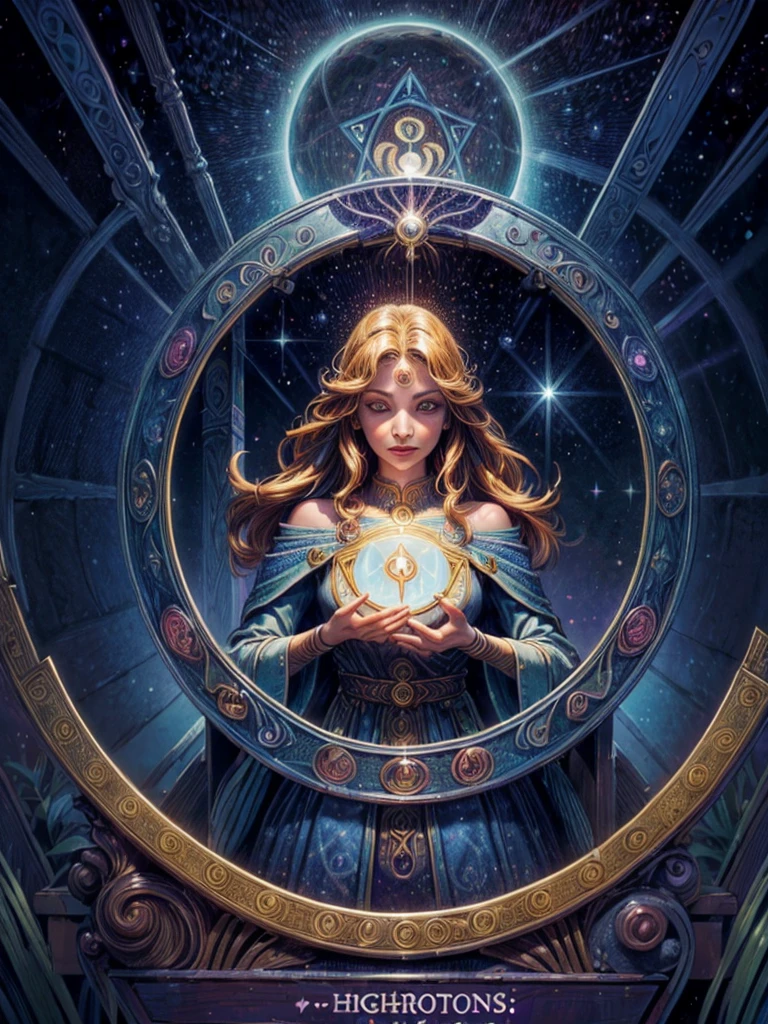 (best quality,highres,ultra-detailed,realistic:1.37),tarot card,detailed illustration,rich colors,vibrant symbols,antique style,radiant light,ancient divination,mythical,esoteric,occult,spiritual,astrology,fortune-telling,foresee the future,powerful imagery,magical elements,revealing the unknown,mystical intuition,fascinating illustrations,symbol of desire,strong emotions,hidden truths,mysterious atmosphere,dark background,sacred art,profound meaning,deep insights,secret knowledge,unlocking mysteries,transcendence,evoke curiosity,inner exploration,journey of self-discovery,divine guidance,spiritual awakening,evoking deep emotions,mystical journey,divine connection,unveiling the subconscious,embrace the unknown,prophetic visions,unleashing desires,manifestation of dreams,drawing of destiny,uncovering possibilities.