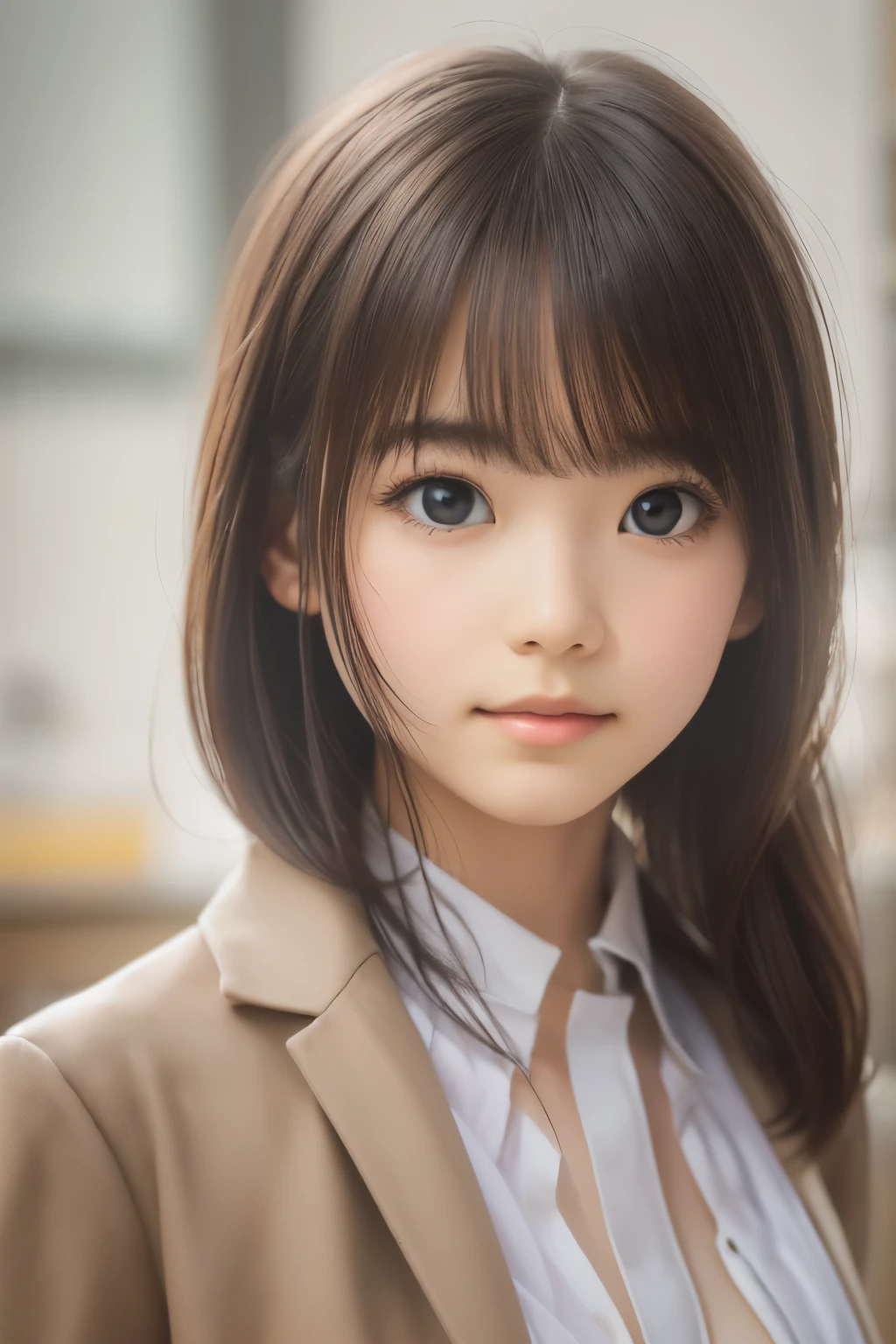((sfw: 1.4)), ((detailed face,  professional photography)), ((sfw, Business Professional Attire, 1 Girl)), Ultra High Resolution, (Realistic: 1.4), RAW Photo, Best Quality, (Photorealistic Stick), Focus, Soft Light, ((20 years old)), ((Japanese)), (( (young face))), (surface), (depth of field), masterpiece, (realistic), woman, bangs, ((1 girl))
