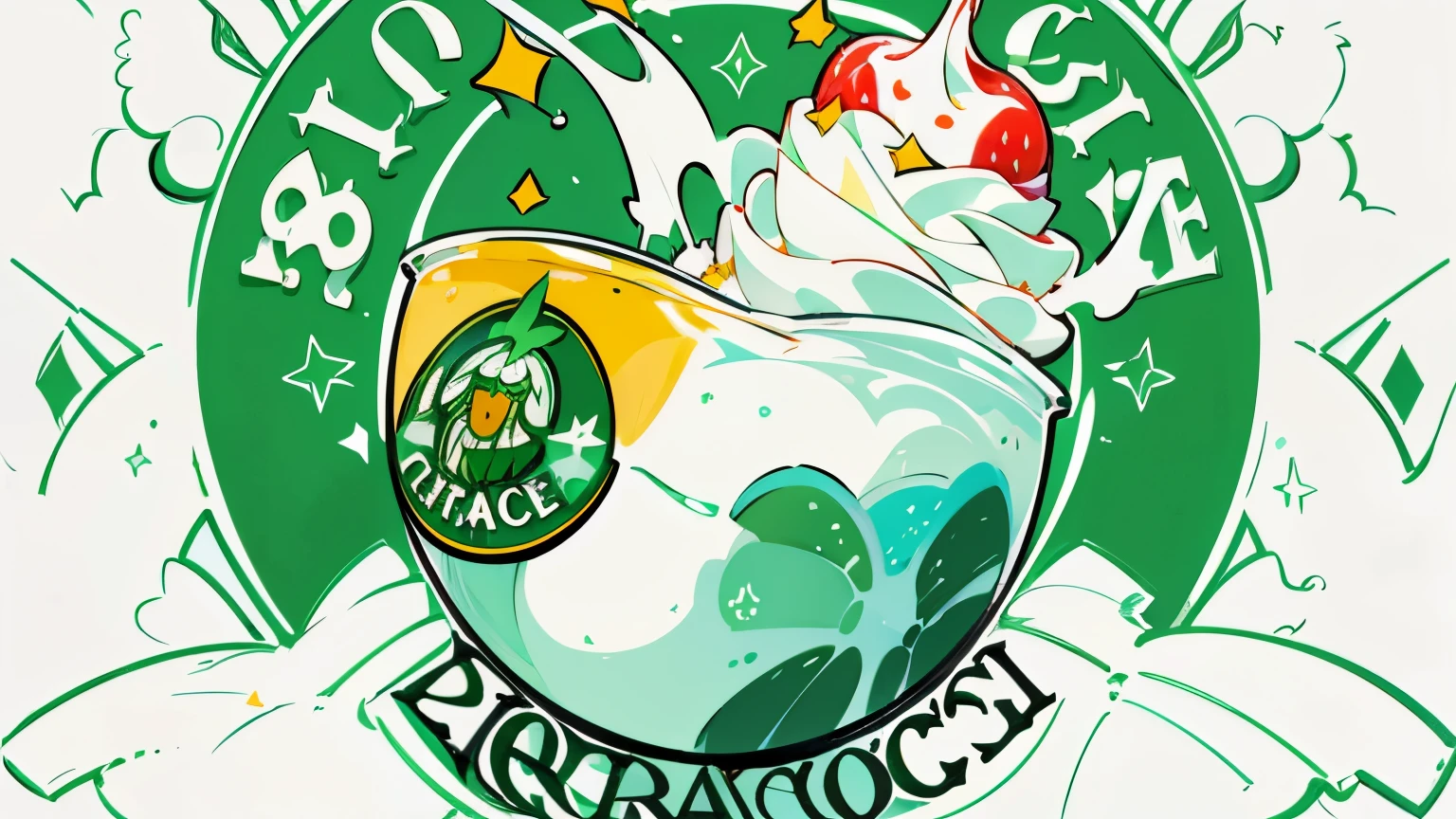 Crea un logo de la empresa frutifantastico, para crear el logo basate en el logo de Starbucks, recuerda que en logo de nosotros debe decir FRUTIFANTASTICO con un tipo de letra y color que combine con el estilo del logo