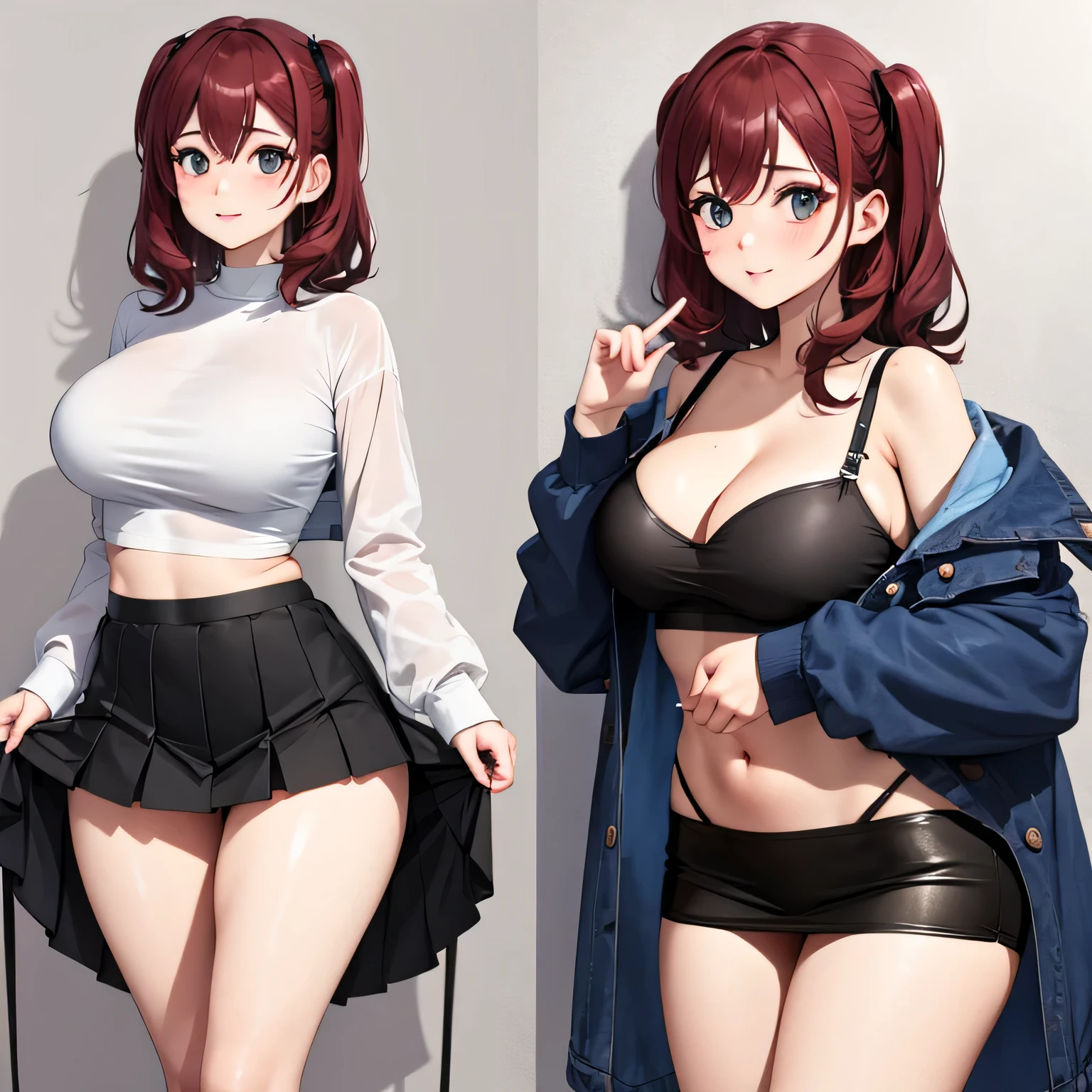 Breast-exposing mini skirt