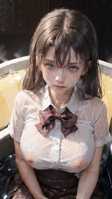(in the dark:1.6) , wet and sweaty , Nipples can be seen through , Soak in water , zombie , rotungwoka person