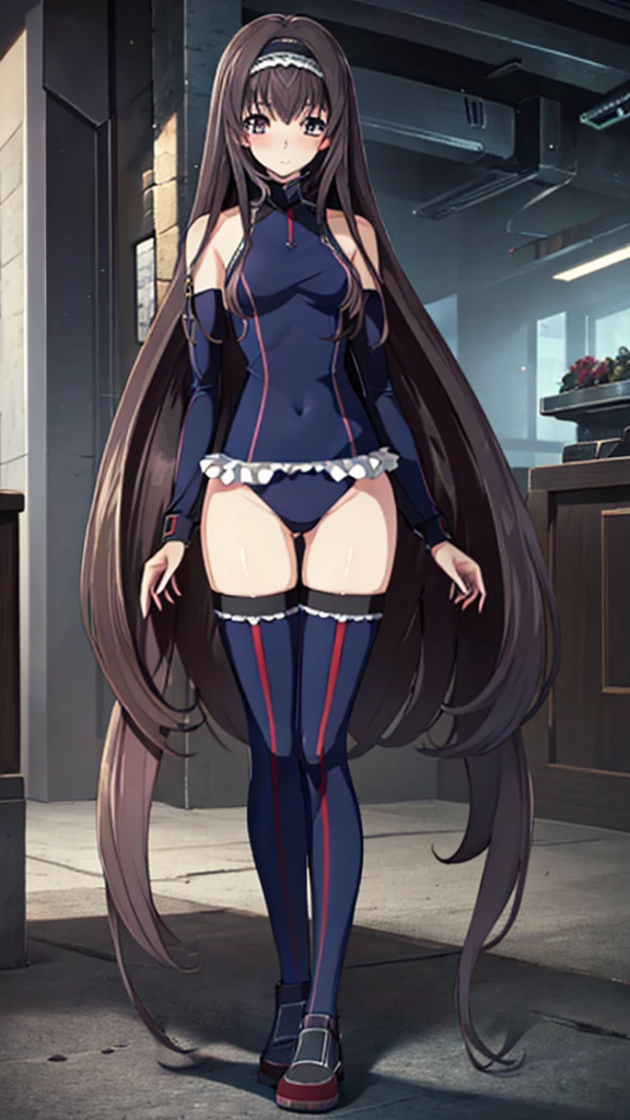 ((full body))，(squat，open your legs)，realistic, (4k), written boundary depth, (masterpiece), (realistic skin texture), very detailed, Complex, very detailed, High resolution, professional photography, , written boundary depth, sharp details, 最high quality, ruffle swimsuit，Thighhighs，Detachable Sleeve Aero Rose，looking at the viewer, ((1 girl, alone)), ,High resolution，((Day:1.5)),indoors, ((very detailed背景)), cowboy shot,dynamic angle，1 girl,,(shiny skin:1.3),(Beautiful and dense skin),(thin hair), masterpiece, high quality, High resolution, confused,(beautiful and aesthetic:1.2), beautiful hands, (4k), 8K, perfect balance,(very detailed CG Unity 8k 壁紙), perfect hands, embarrassing, blush, light_vestige,Complex詳細,Depth of written boundary, extremely delicate and 美しい,professional photography, Bokeh, High resolution, sharp details, 最high quality,  thick thighs,beautiful eyes, beautiful background, cyber punk，futuristic landscape，outdoor，最high quality, Super detailed,